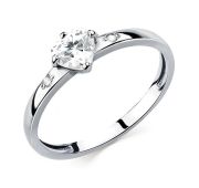 320700G340 Кольцо помолвочное сердце (Серебро 925)