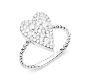 320700D935 Кольцо сердце с фианитами (Серебро 925)