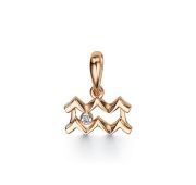 34196-100-0,51 Подвеска знак зодиака водолей с бриллиантом бренд Алькор (Au 585)