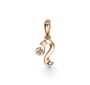 34214-100-0,40 Подвеска знак зодиака лев с бриллиантом бренд Алькор (Au 585)