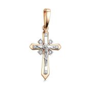 33360-100-1,10 Подвеска крест с бриллиантами бренд Алькор (Au 585)