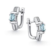 02-5158/00ТБ-00 Серьги с топазом бренд Алькор (Серебро 925)