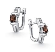 02-5158/00РТ-00 Серьги с раух топазом бренд Алькор (Серебро 925)