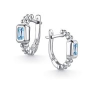 02-5028/00ТБ-00 Серьги с топазом бренд Алькор (Серебро 925)