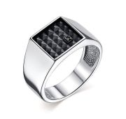 01-2703/00ЧБ-17-6,12 Кольцо мужское с бриллиантом бренд Алькор (Серебро 925)