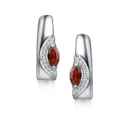 02-4725/00ГР-00 Серьги с гранатом бренд Алькор (Серебро 925)