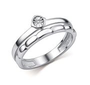 01-5111/000Б-00-2,33 Кольцо с бриллиантом бренд Алькор (Серебро 925)
