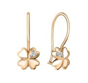 01-217748 Серьги детские четырехлистник бренд Sanis (Au 585)