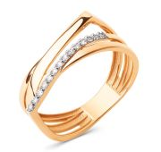 030961-1102 Кольцо с фианитами бренд Dinastia (Au 585)