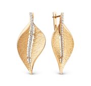 803282-1102 Серьги листок бренд Dinastia (Au 585)