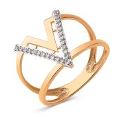 031511-1102 Кольцо с фианитами бренд Dinastia (Au 585)