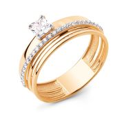027581-1102 Кольцо с фианитами бренд Dinastia (Au 585)