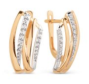 023242-1102 Серьги с фианитами бренд Dinastia (Au 585)