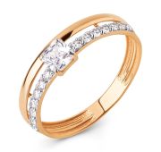 026451-1102 Кольцо с фианитами бренд Dinastia (Au 585)