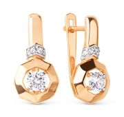 030542-1102 Серьги с фианитами бренд Dinastia (Au 585)