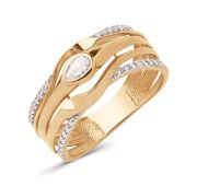 033061-1102 Кольцо с фианитами бренд Dinastia (Au 585)