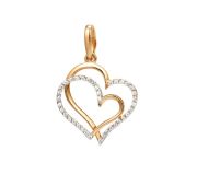 100128-1102 Подвеска сердце бренд Dinastia (Au 585)