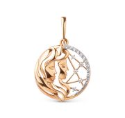 101188-1102 Подвеска знак зодиака близнецы бренд Dinastia (Au 585)