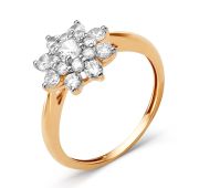 002351-1102 Кольцо с фианитами бренд Dinastia (Au 585)