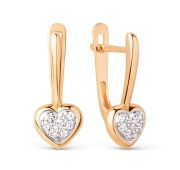 024982-1102 Серьги сердце бренд Dinastia (Au 585)