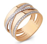 026391-1102 Кольцо с фианитами бренд Dinastia (Au 585)