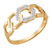 К23073 Кольцо с фианитами (Au 585)