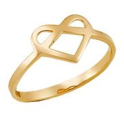 К23156 Кольцо сердце без вставок (Au 585)