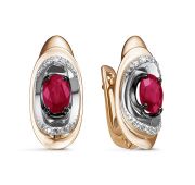 БР421466-3,07 Серьги с рубином бренд Delta (Au 585)