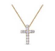 д0701652р-3,55 Колье крест с бриллиантами бренд Delta (Au 585)