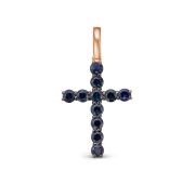 БР282475-1,83 Подвеска крест с сапфиром бренд Delta (Au 585)