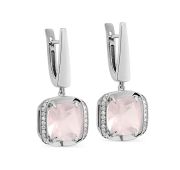 12-11675-9300-7,98 Серьги с кварцем и бриллиантами бренд Kabarovsky (Au 585)