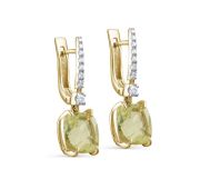 12-21938-12100-4,58 Серьги с кварцем и бриллиантами бренд Kabarovsky (Au 585)