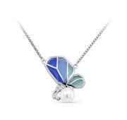 16-408-1501 Колье бабочка с жемчугом бренд Kabarovsky (Серебро 925)