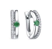 12-887-1200-3,41 Серьги с изумрудом бренд Kabarovsky (Серебро 925)