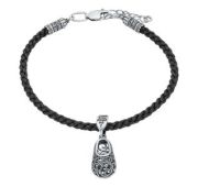 01-000187-105810 Браслет шнурок текстиль бошмачок Спиридона Тримифунского (Серебро 925)