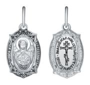 21-000949-115000 Подвеска икона Божьей Матери Знамение (Серебро 925)