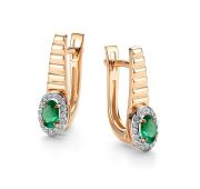 26223-101-2,55 Серьги с изумрудами бренд Алькор (Au 585)