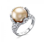 01-2934-ЗД Кольцо с жемчугом бренд Бриллианты Костромы (Au 585)