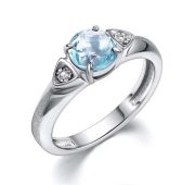 01-4343/БРТБ-00-2,65 Кольцо с топазом и бриллиантами бренд Алькор (Серебро 925)