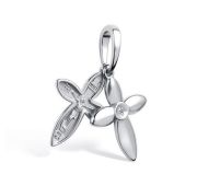 03-4091/000Б-00-1,08 Подвеска крест с бриллиантами бренд Алькор (Серебро 925)