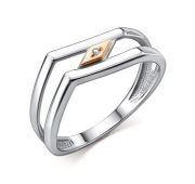 01-4867/000Б-00-1,98 Кольцо с бриллиантом бренд Алькор (Серебро 925)