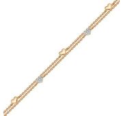 52496-151-01-00-2,69 Браслет сердце с бриллиантами бренд Vesna (Au 585)