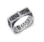 01-5319/00КЦ-17 Кольцо мужское с фианитами бренд Алькор (Серебро 925)