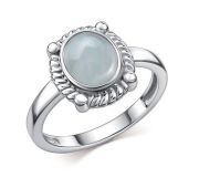 01-4415/0АКВ-00 Кольцо с аквамарином бренд Алькор (Серебро 925)
