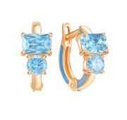 02-52-0493-04 Серьги конго с топазом бренд Zolotye uzory (Au 585)