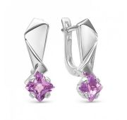 Серьги с аметистом бренд Алькор