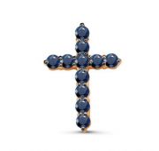 БР280584 Подвеска золотая крест с сапфиром бренд Delta (Au 585)