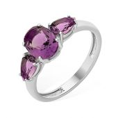 1015015210-502ам Кольцо с аметистом (Серебро)
