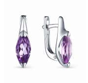 02-1599/00АМ-00 Серьги с аметистом бренд Алькор (Серебро)
