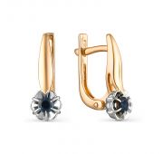 23091-102 Серьги золотые с сапфиром бренд Алькор (Au 585)